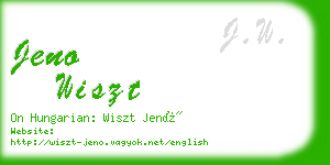 jeno wiszt business card